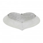 Cer, S/3 12/13/15" Scratched Heart Plates, Silver