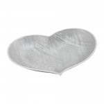 Cer, S/3 12/13/15" Scratched Heart Plates, Silver