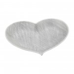 Cer, S/3 12/13/15" Scratched Heart Plates, Silver