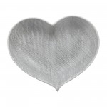 Cer, S/3 12/13/15" Scratched Heart Plates, Silver