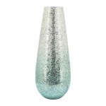 18" Crackled Vase, Green Ombre