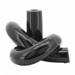 Cer, 6" Loopy Candle Holder, Black