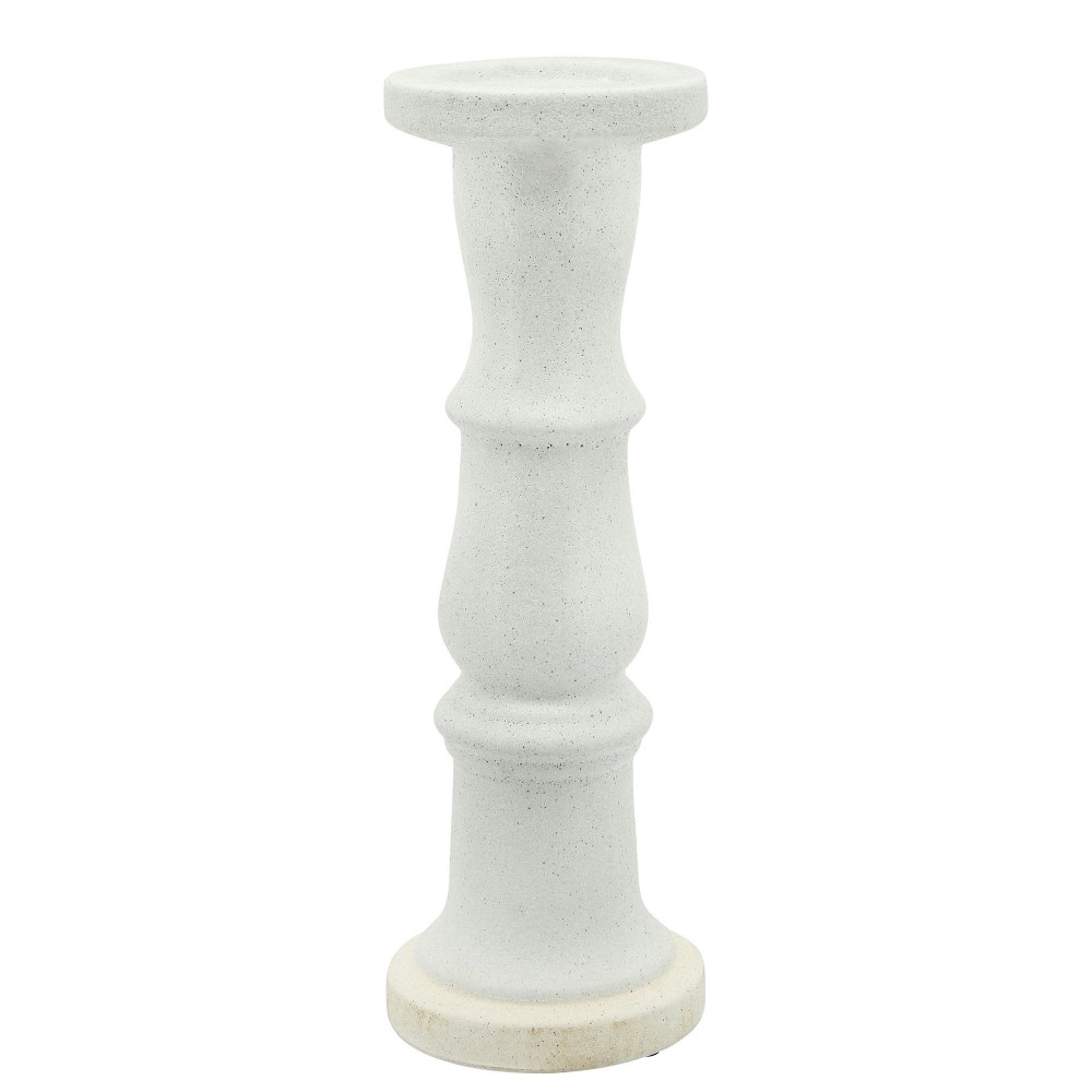 Ceramic 16" Candle Holder, Beige Fade Matt