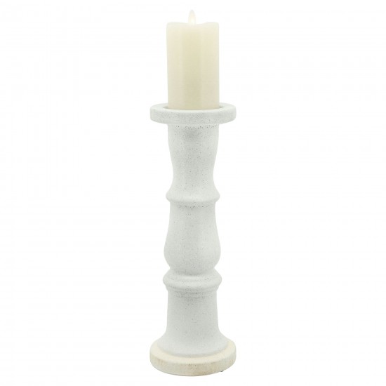 Ceramic 16" Candle Holder, Beige Fade Matt