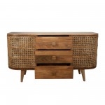 Wood/cane, 2-door/3-drawer Cabinet