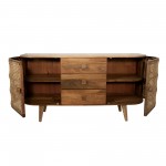 Wood/cane, 2-door/3-drawer Cabinet