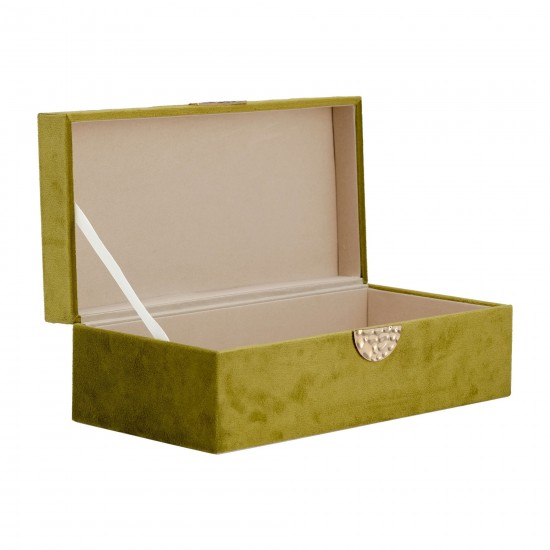 Wood, S/2 10/12" Box W/ Medallion, Olive/gold