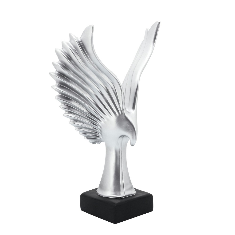 Resin 14"h Eagle Table Accent, Silver