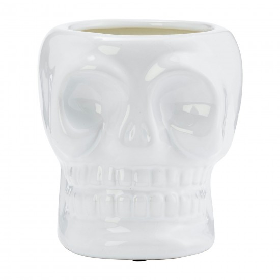 Cer, 5" Skull Scented Candle, White 14oz