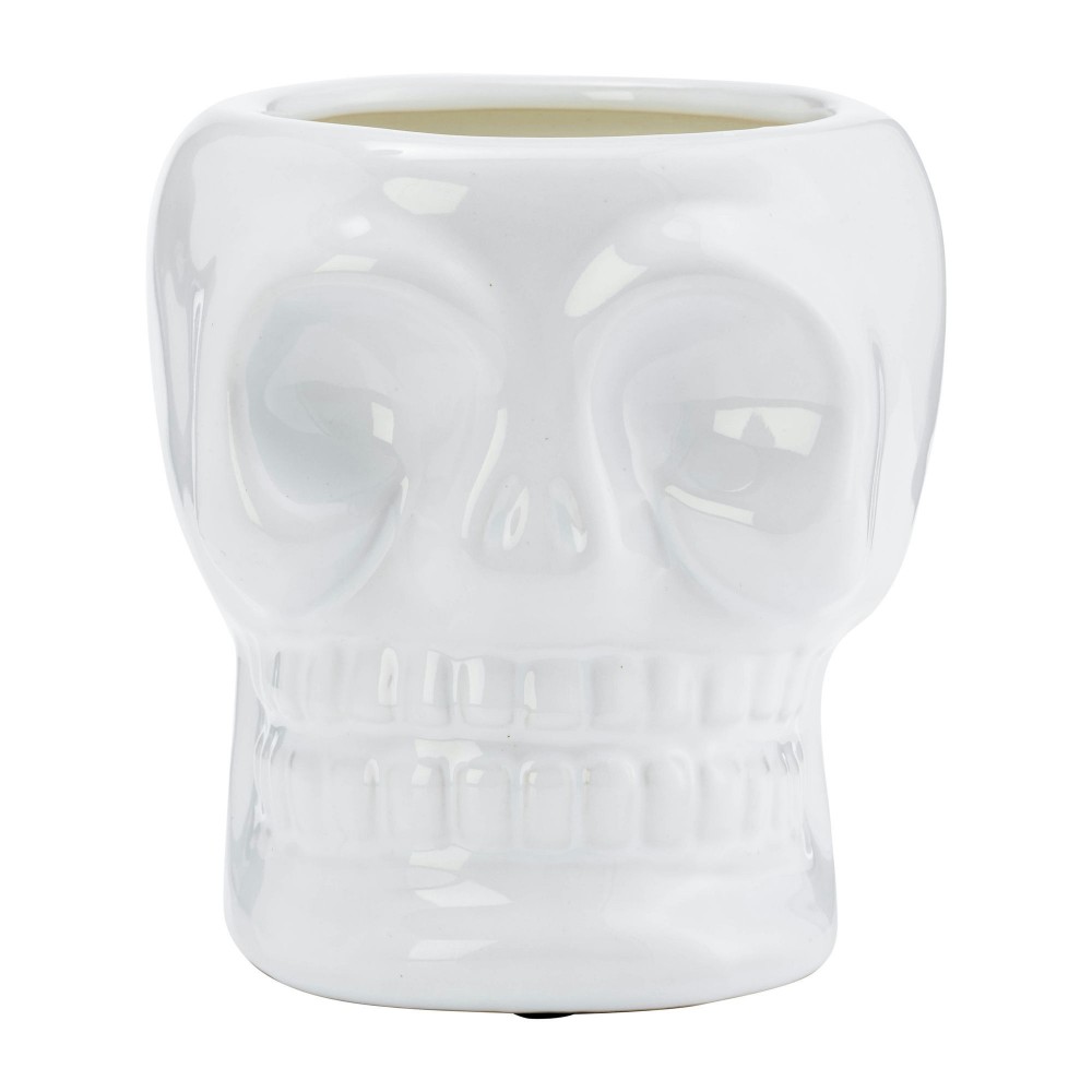 Cer, 5" Skull Scented Candle, White 14oz