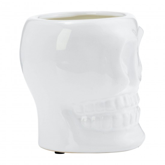 Cer, 5" Skull Scented Candle, White 14oz