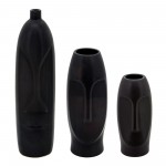 10"h Face Vase, Black