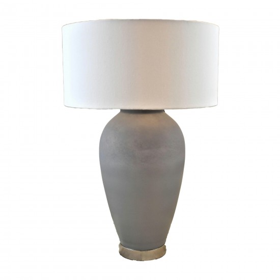 Glass, 28" Ginger Table Lamp, Ivory/beige