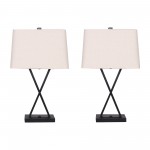Metal,s/2,25"h,x Bar Accent Tbl Lamps,blk