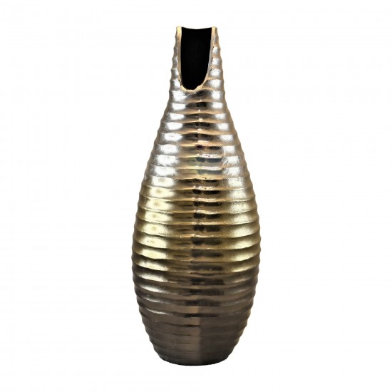 Metal,20",rugged Shell Vase,gold