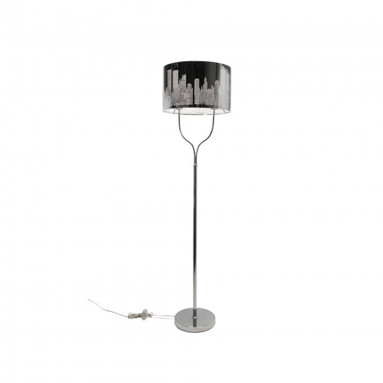 Stainless Steel 59" Skyline Floor Lamp, 2 Bulb, Si