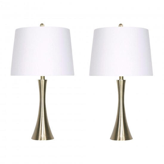 Metal,s/2,24"h,slim Top Table Lamps,antiq Brss