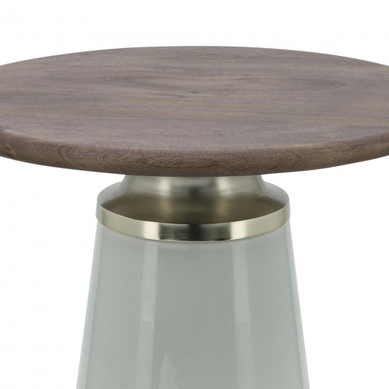 Wooden Top, 18"h Nebular Side Table, Cream