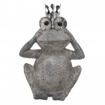 Resin, 21"h No Hear Frog, Gray