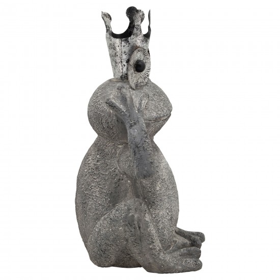 Resin, 21"h No Hear Frog, Gray