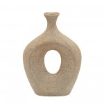 13" Beaded Oval Vase Cut-out, Champagne