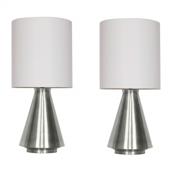 Metal,s/2,24"h,cone Table Lamps,nickel