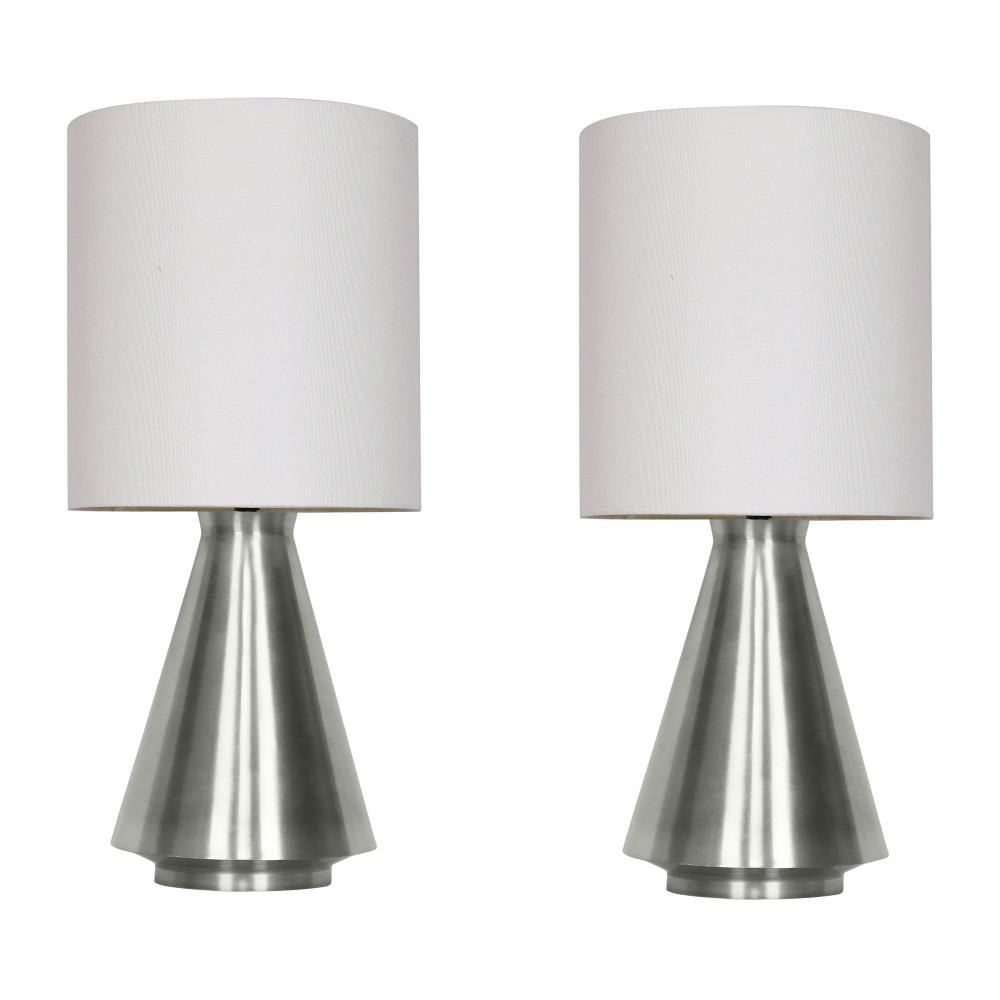 Metal,s/2,24"h,cone Table Lamps,nickel