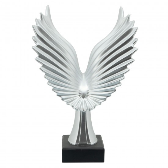 Resin 20"h Eagle Table Accent, Silver