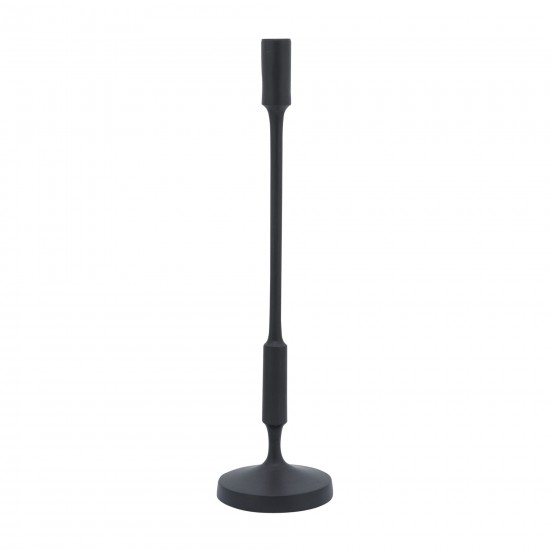 Metal, 20"h Taper Candle Holder, Black, Straight