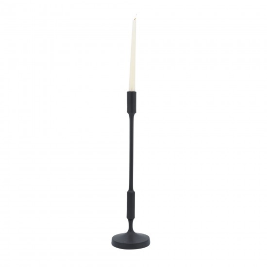 Metal, 20"h Taper Candle Holder, Black, Straight