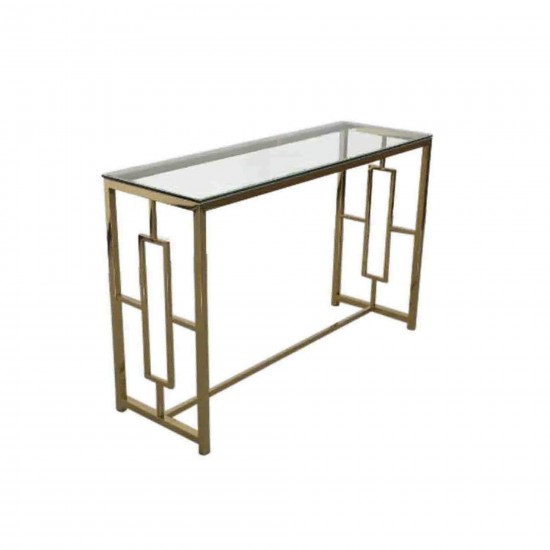 Gold Metal/glass Console Table, Kd