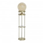 Metal / Glass 61" Bulb Floor Lamp, Smoke/gold-kd