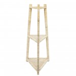 Wood/rattan 37" Corner Triangle Shelf,white