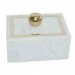 Marble, 7x5 Rectangular Box - Knob, White