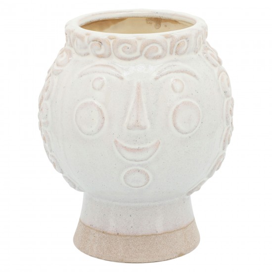 6" Grandma Face Planter, Ivory