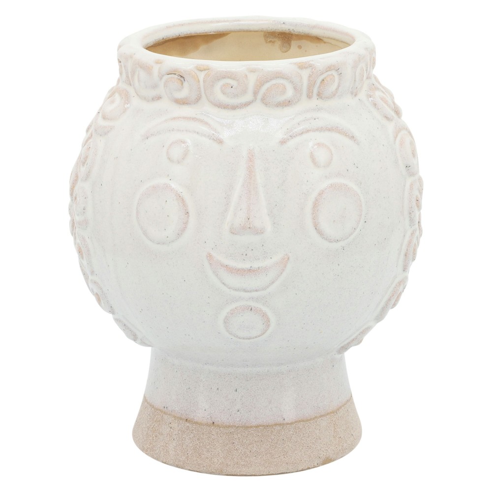 6" Grandma Face Planter, Ivory