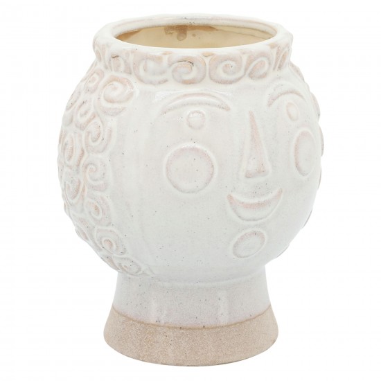 6" Grandma Face Planter, Ivory