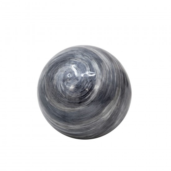 S/3 4/5/6" Metal Orbs, Blue Gray