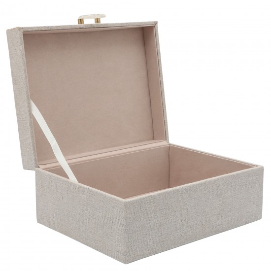 Wood, S/2 7/9" Box W/ Ring Detail, Beige