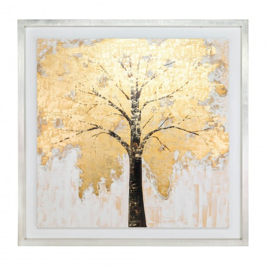 71x71, Hand Painted Autumn Gold Leaf Tree