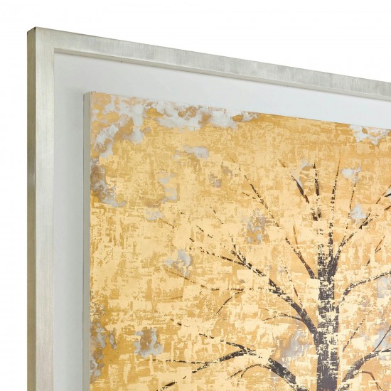 71x71, Hand Painted Autumn Gold Leaf Tree