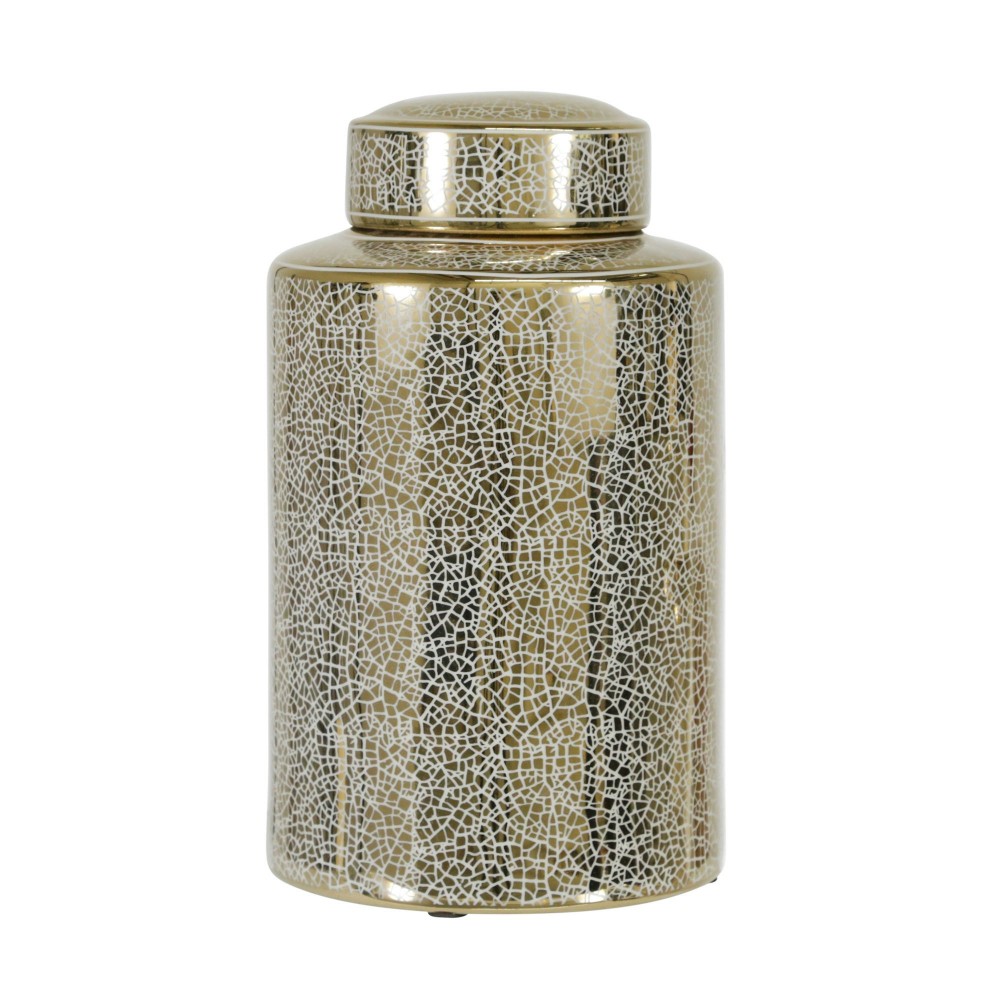 12" Jar, Crackle Gold