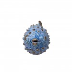 Ceramic Blowfish Figurine 10", Blue