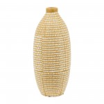 Cer, 12"h Dotted Vase, Tan