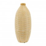 Cer, 12"h Dotted Vase, Tan