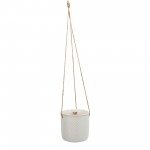 7", Dotted Hanging Planter, White