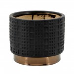 S/2 Mesh Metallic Planters 6/8", Black