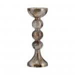 Glass, 15"h, Bubbly Candle Holder, Brown