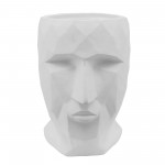 Resin 17"h Face Planter, White