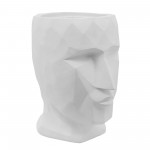 Resin 17"h Face Planter, White